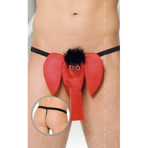 Lenjerie sexy barbati Chiloti Fantezie String Elefant, Rosu, S/l