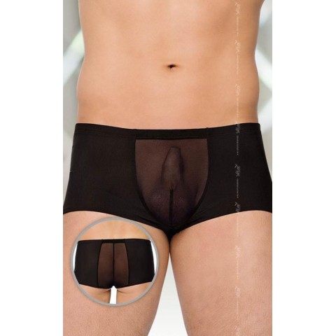 Lenjerie seducatoare intima dama Boxeri Sexy Cu Insert Transparent, Negru, M/l