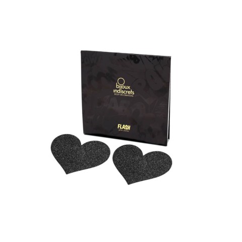 Accesorii Sexy Bijuterii Intime Adezive Flash Heart - Negru