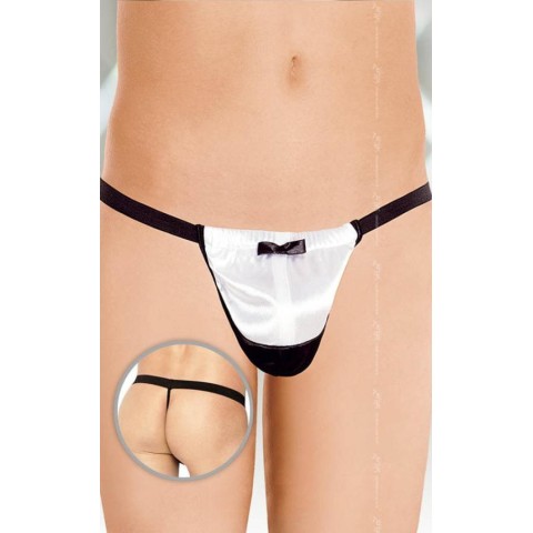 Lenjerie sexy barbati Chiloti Fantezie String Papion, Negru, S/l