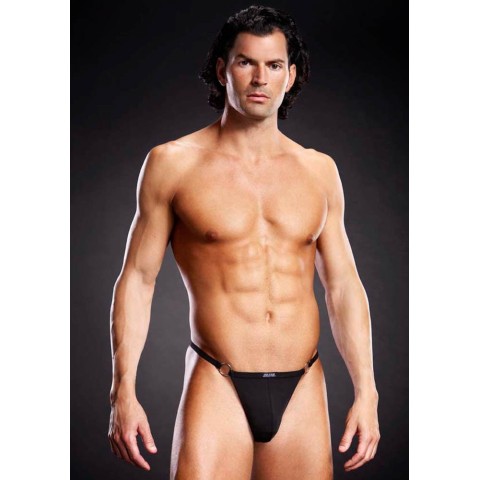 Lenjerie sexy barbati Chiloti String Microfibra Cu Inele Metalice L/xl