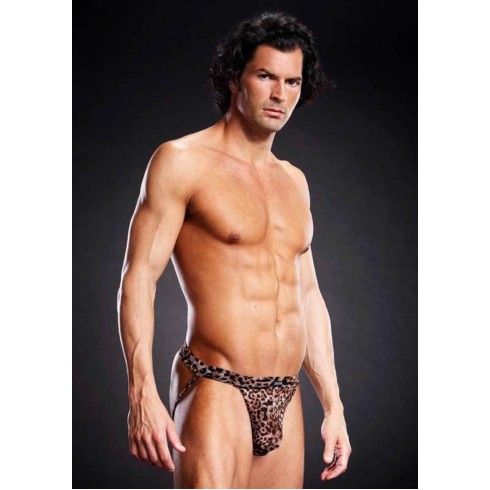 Chiloti Decupati Tip Jock-strap, Print Leopard, S/m