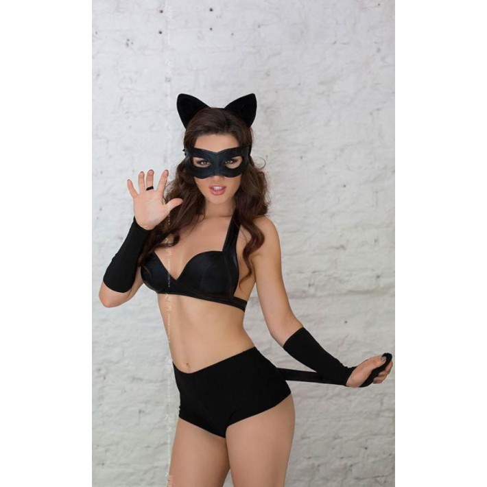 Costum Sexy Catwoman Negru, S