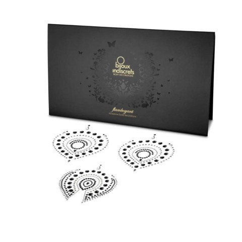 Accesorii Sexy Bijuterii Intime Adezive Flamboyant - Negru Argintiu