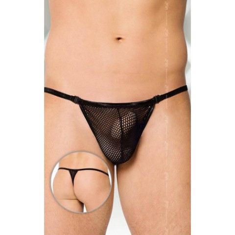 Lenjerie sexy barbati Chiloti Tanga Tip Plasa, Negru, S-l