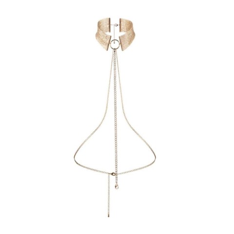 Accesorii Sexy Colier Tip Choker Désir Métalique Collar, Auriu