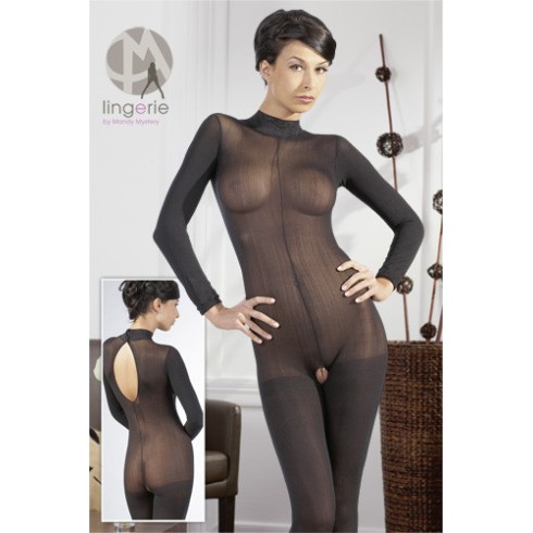Catsuit Decupat Sexy, Negru, M/l