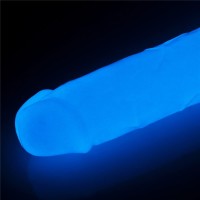  Dildo Clasic Fosforescent Lumino Play, Alb, 20 Cm