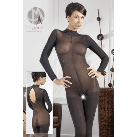 Bodystocking Catsuit Catsuit Decupat Mandy, Negru, S/m